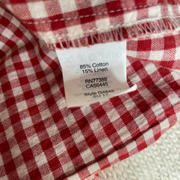 Madewell cotton and linen blend red and white gingham top! - Picture 5 of 5